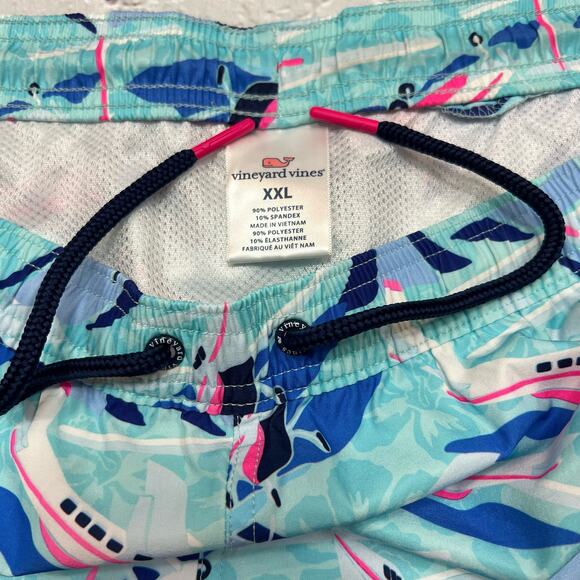 Vineyard Vines Blue and Pink Airplane Swim Trunks - Picture 3 of 5